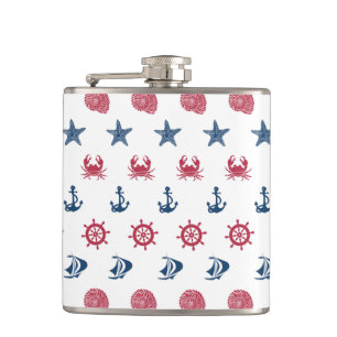 Flasques Symbole Rouge Blanc Et Bleu De La Mer Motif