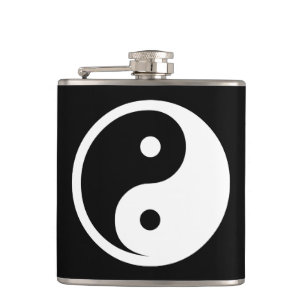 Flasques Symbole Yin Yang - dessin de tatouage solide 2