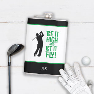 Flasques T-Shirt Citation Humor Mignon Golf Sports Noir Ver