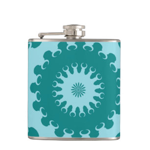 Flasques Tanager Turquoise et sarcelle Bleu Croissant Lune