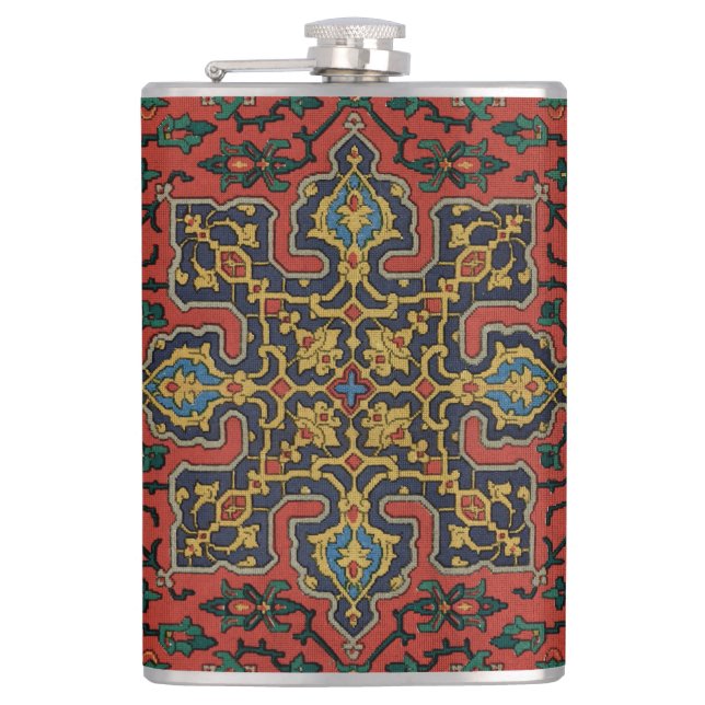 Flasques Tapis persan rouge bleu classique (Devant)