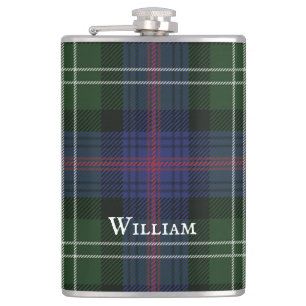 Flasques Tartan Clan Sutherland Plaid Vert Noir Rustique