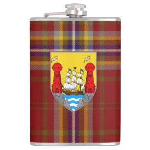 Flasques Tartan et crête irlandais de liège du comté