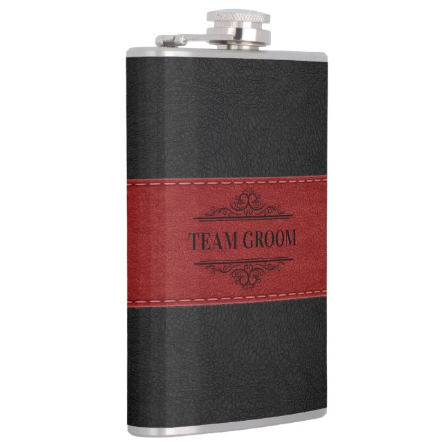 Flasques Team Groom Black & Red Leather 2 (Droite)
