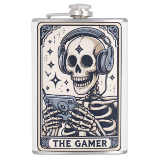 Flasques The Gamer Skeleton Tarot Card