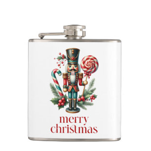 Flasques Thème de Noël Nutcracker Sucre de canne texte pers