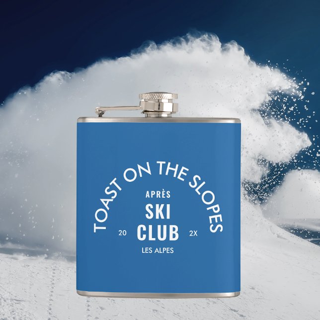 Flasques Toast Sur Les Pistes Après Ski Club Sky Blue (Créateur téléchargé)