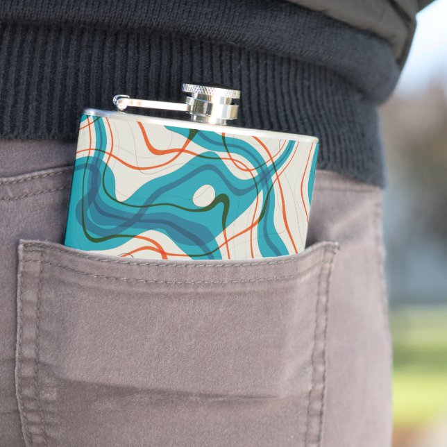 Flasques Tourbillons turquoise et rouge (In Situ)