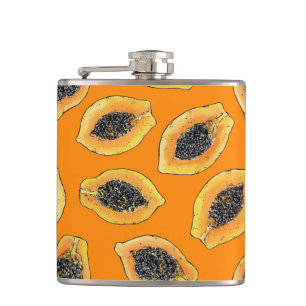 Flasques Tranches de Papaya sur orange
