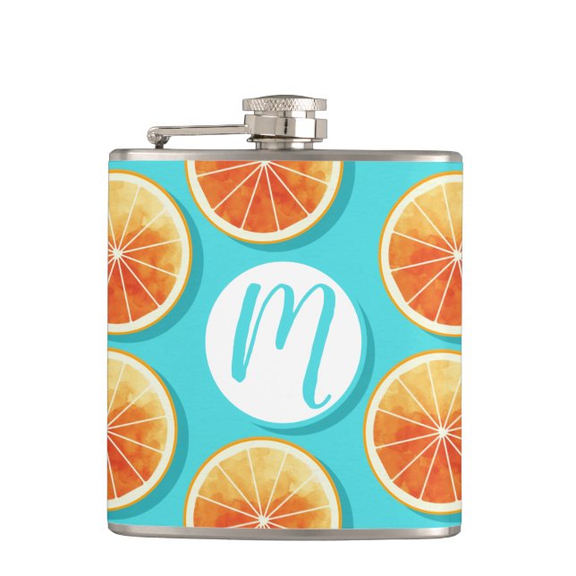 Flasques Tranches orange sur bleu (Devant)