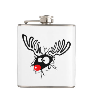 Flasques Très drôle Rudolph le dessin animé de Noël à nez r