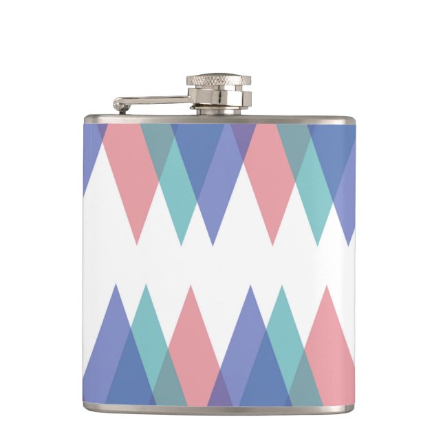 Flasques Triangles bleu et corail (Devant)