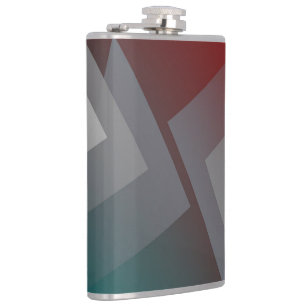 Flasques Triangles gris sur bordeaux turquoise