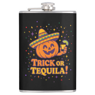 Flasques Trick or Tequila – Funny Halloween Pumpkin Party F