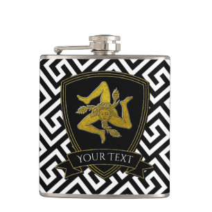 Flasques Trinacria sicilien en or votre texte