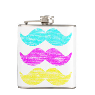 Flasques Trio de moustaches colorées CMY, art graphique
