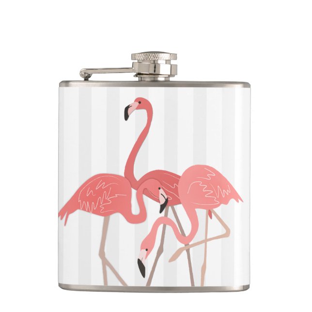 Flasques Trio Flamant rose et bandes (Devant)