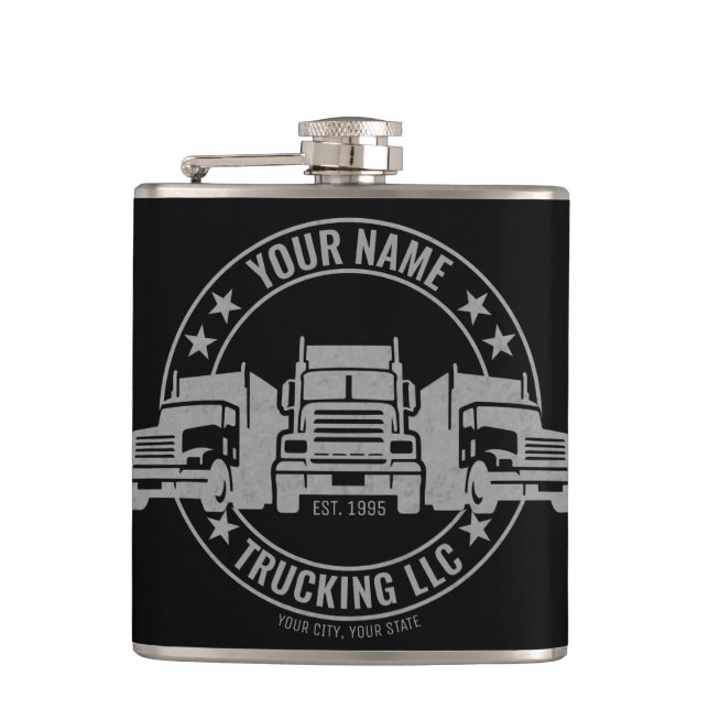 Flasques Trucker personnalisé Big Rig Semi Truck Trucker  (Devant)
