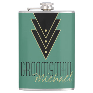 Flasques Tuxedo Art déco moderne Groomsman