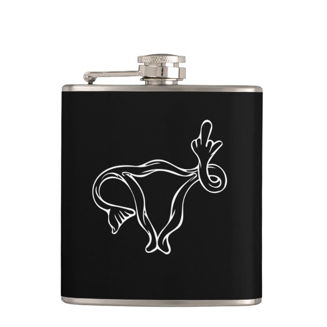 Flasques Uterus à doigt moyen Pro-choix (Devant)