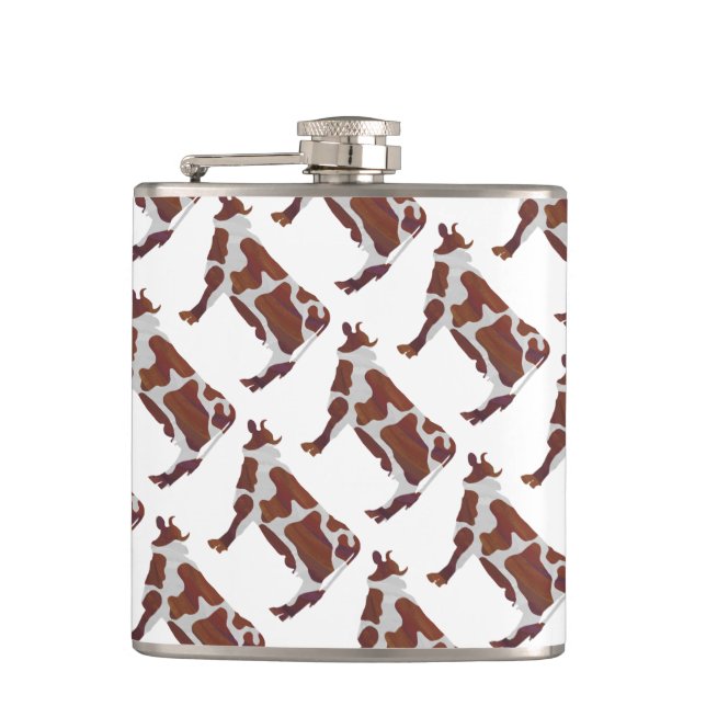Flasques Vache Brown et blanche Silhouette (Devant)