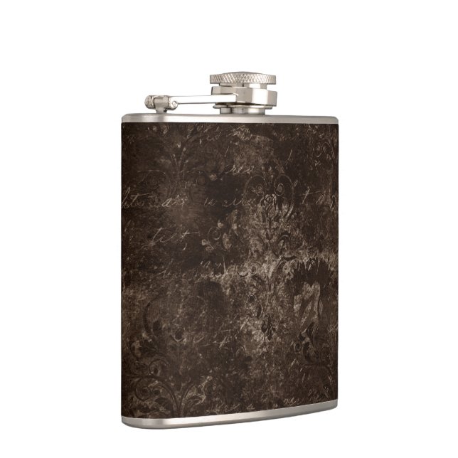 Flasques Velvety Bronze Damask | Grunge baroque Brown (Droite)