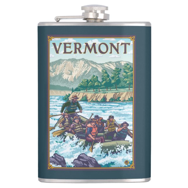 Flasques VermontRiver transportant la scène par radeau (Devant)