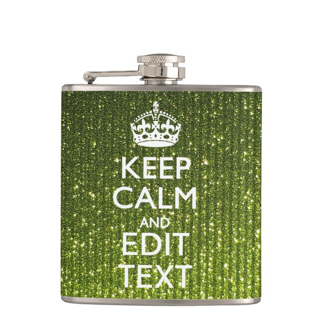 Flasques Vert olive Conserver Le Calme Avoir Votre Texte (Devant)