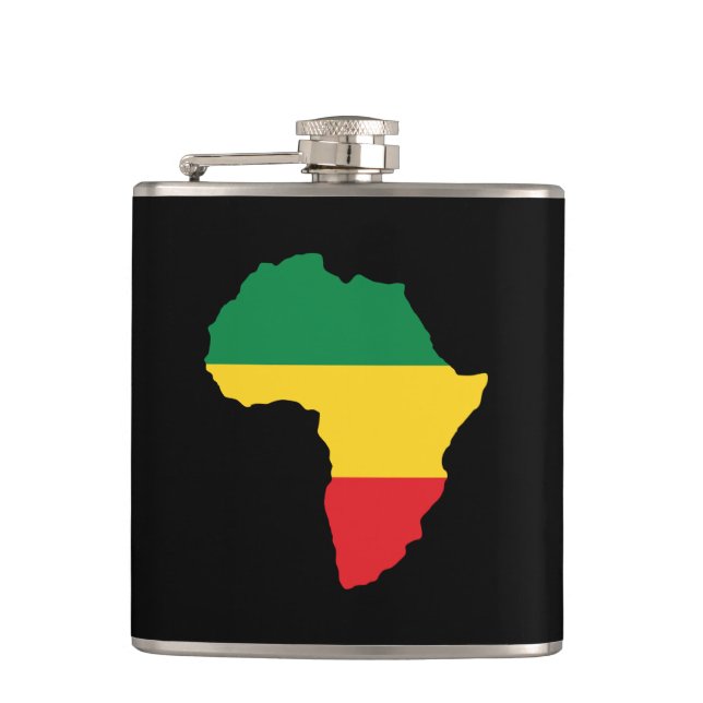 Flasques Vert, or et drapeau rouge de l'Afrique (Devant)