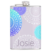 Vibrant Aqua Blue Random Mandala on Pink Ajouter N