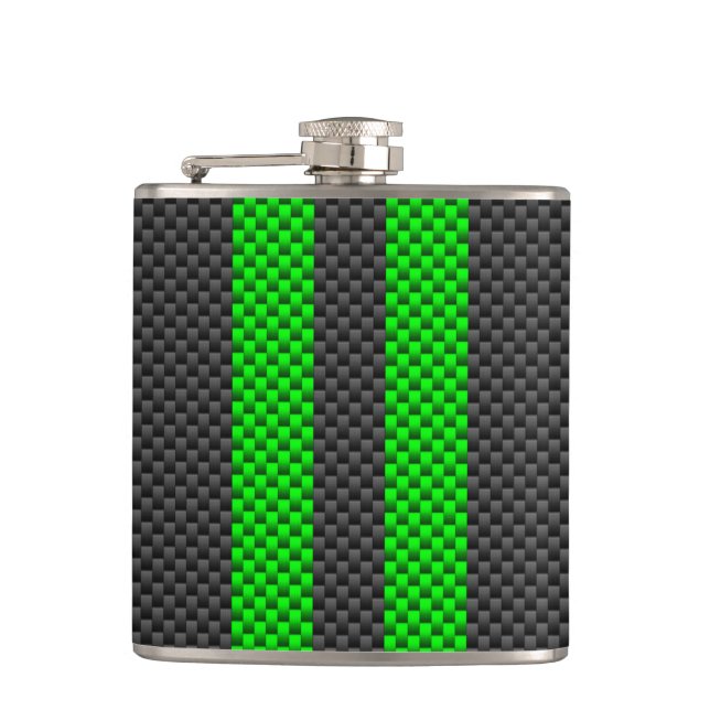 Flasques Vibrant Vert Carbone Fiber Style Racing Stripes (Devant)