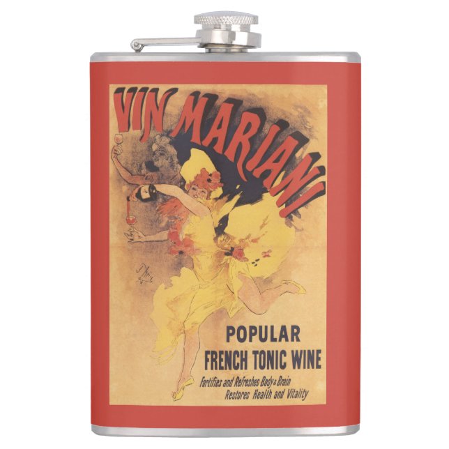 Flasques Vin de versement de fille de danse de Vin Mariani (Devant)