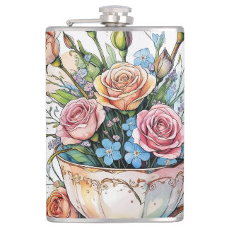 Flasques Vin floral Motif - Aquarelle douce Boho art