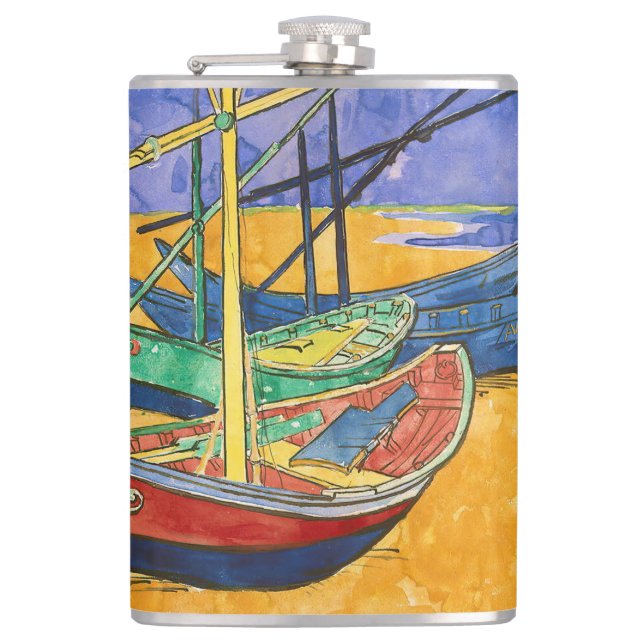 Flasques Vincent van Gogh - Bateaux de pêche sur la plage (Devant)