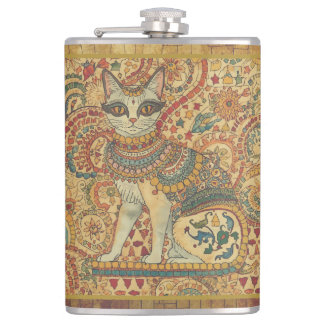 Flasques Vintage Cat, Cat Motif Art , Ancient Greece Style,