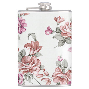 Flasques Vintage Chic Fleurs Féminines Érodées