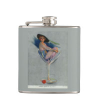 Vintage dame en verre de Champagne