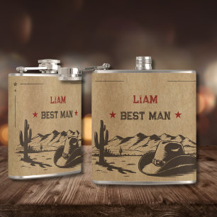 Flasques Vintage Dernière Rodéo Rustique Cowboy Bachelor Pa