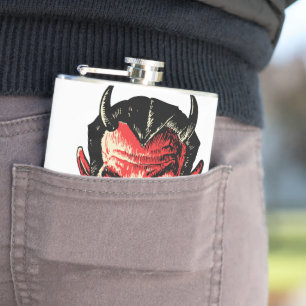 Flasques Vintage Halloween Red Devil Head