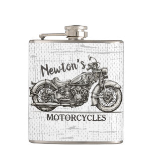 Flasques Vintage Motocyclette NOM PERSONNALISÉ Garage pour