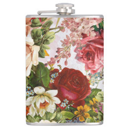 Flasques Vintage Rose Floral Melange Collage