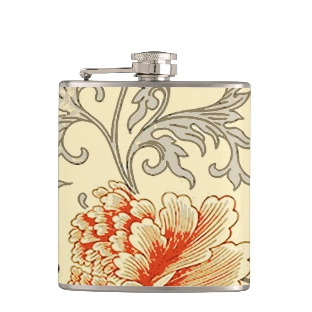 Flasques Vintage rose gris botanique (Devant)