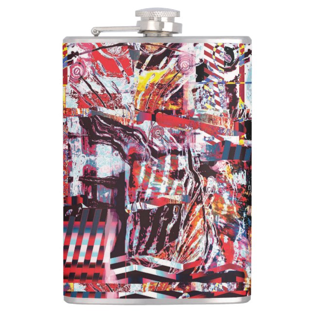 Flasques Vinyl Wrapped Flask – Fragmented Pulse (Devant)