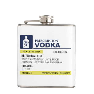 Flasques Vodka drôle de prescription