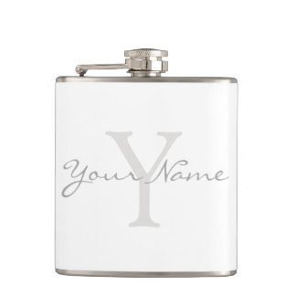 Flasques Votre nom, texte, initiales, monogramme fiole de h