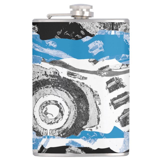 Flasques Wave Mechanism – Custom Vinyl Wrapped Flask  (Devant)