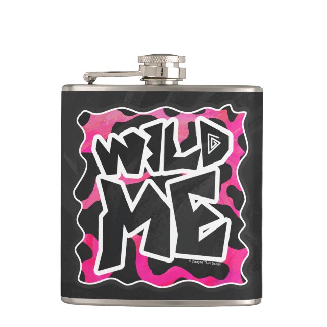 Flasques Wild Me Vache rose et blanc (Devant)