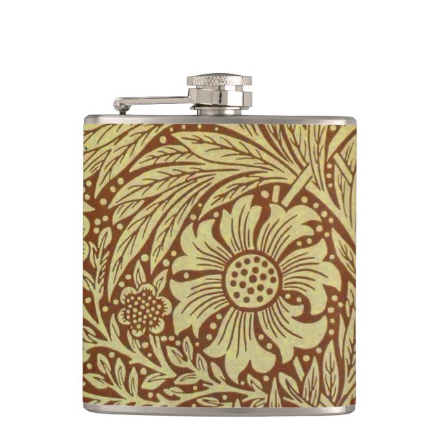Flasques William Morris Marigold Motif de fleurs antiques (Devant)