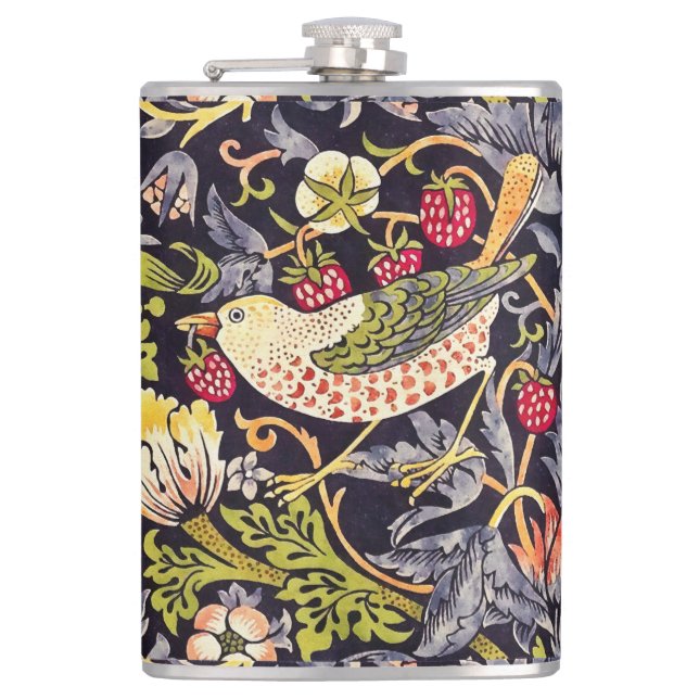 Flasques William Morris Strawberry Thief Floral Art nouveau (Devant)