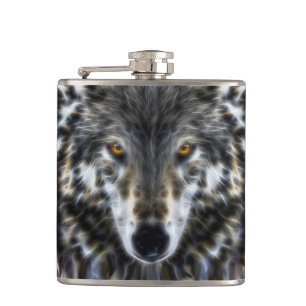 Flasques Wolf Portrait graphique inspiré